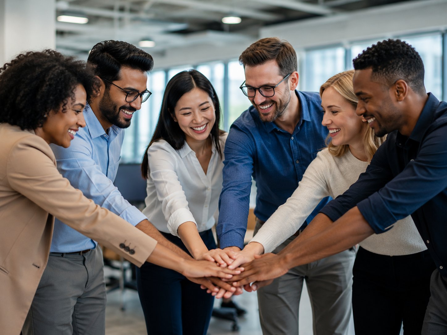 Diverse team united in shared values and goals