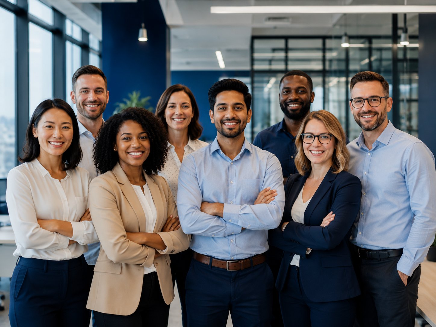 Temporary staffing team being introduced to manager
