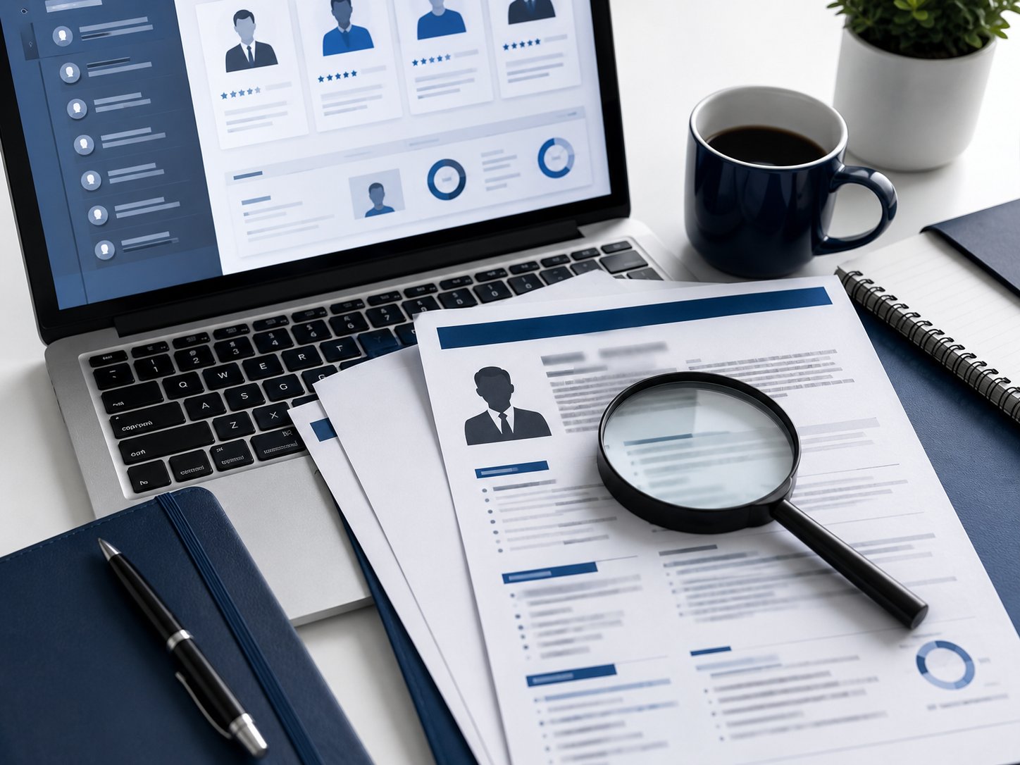 Detailed candidate vetting process with resume review and background checks